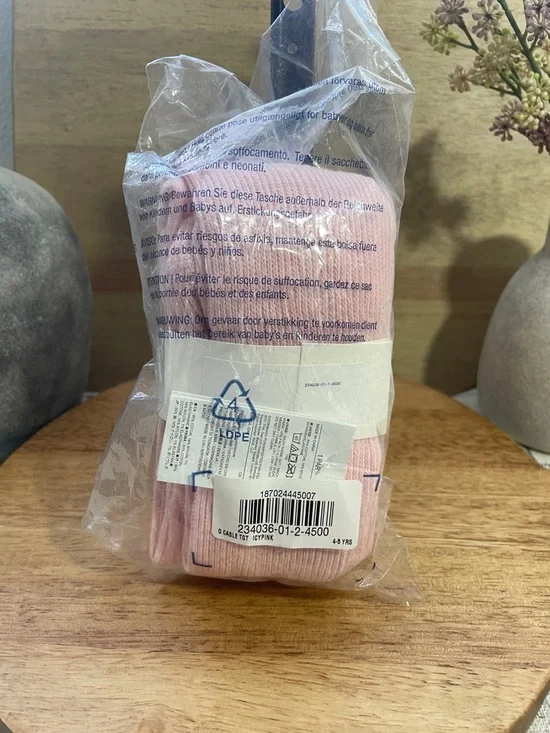 SALE! NWT GAP Light Pink Ribbed Tights SIZE 4-5 - Picture 3 of 6